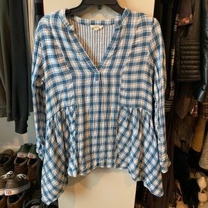 Long sleeve flannel blouse